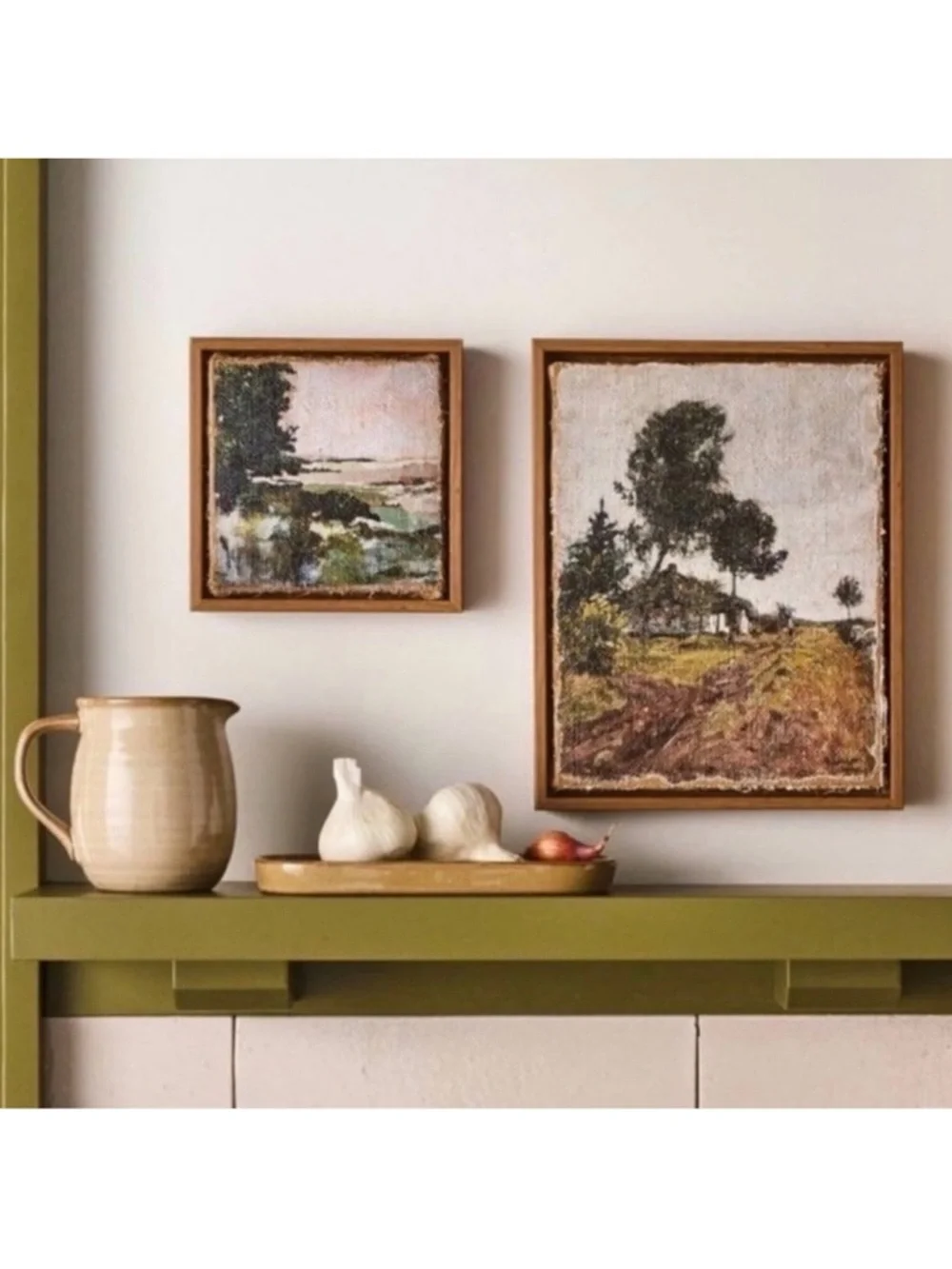 Hearth & Hand with Magnolia Landscape Burlap Wall Art Set, 2 Pieces NWT